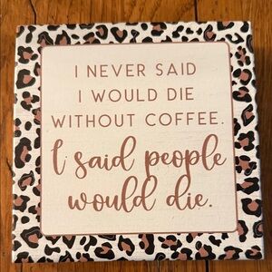 Leopard Print Coffee Quote Wall Art